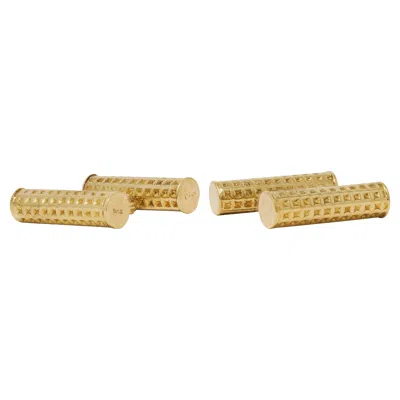 Pre-owned Gucci 1970's 18 Karat Yellow Gold Vintage Barrel Cufflinks