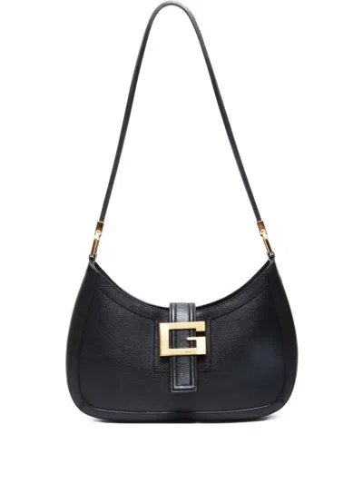 Pre-owned Gucci 1970-1990 Logo-buckle Shoulder Bag In Black