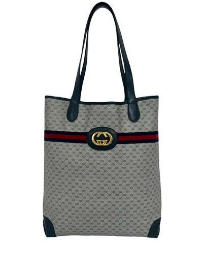 Pre-owned Gucci 1970-1980 Gg Plus Sherry Line Tote Bag In Neutral