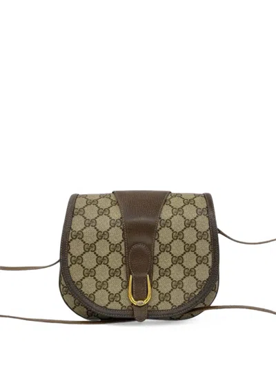 Pre-owned Gucci 1970-1980 Gg Supreme Crossbody Bag In Neutrals
