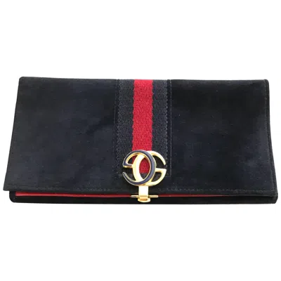 Pre-owned Gucci 1970s  Navy Blue Suede Wallet
