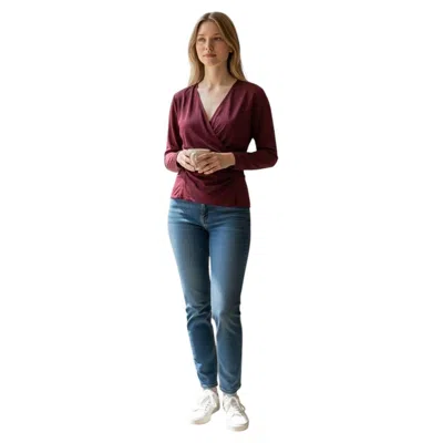 Pre-owned Gucci 1970s Vintage Burgundy Blouse Size S Made In Italy For Women In Red