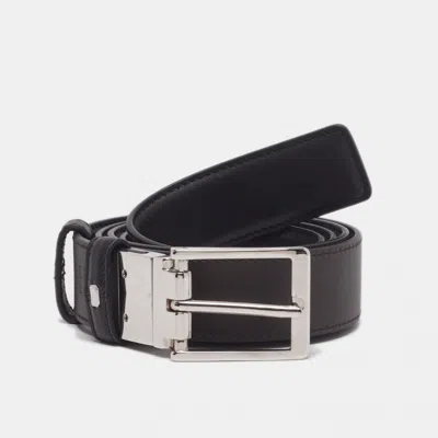 Pre-owned Gucci 1973 90cm Reversible Belt Black/brown Leather
