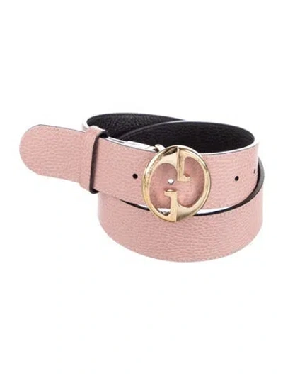 Pre-owned Gucci 1973 Pattern Leather Belt In Black