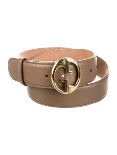 Pre-owned Gucci 1973 Pattern Leather Belt In Brown