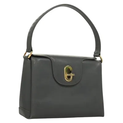 Pre-owned Gucci 1973 Top Handle Bag Leather Gray Leather Handbag ()