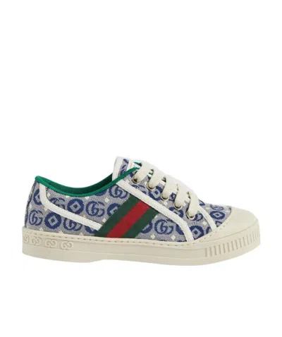 Gucci 1977 Tennis  Jacquard-print Sneakers In White