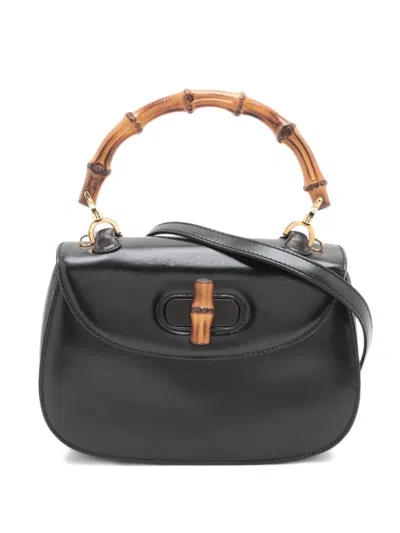 Pre-owned Gucci 1980-1990 Bamboo-handle Shoulder Bag In Black