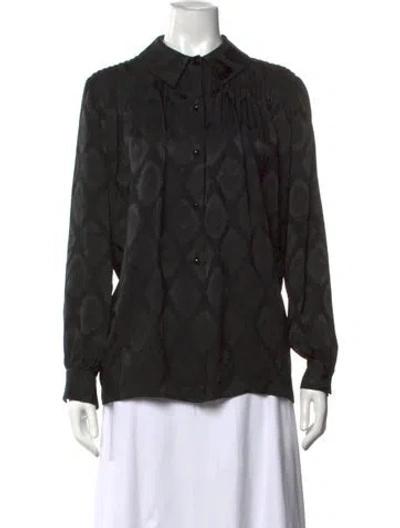 Pre-owned Gucci 1980's Silk Blouse In Black