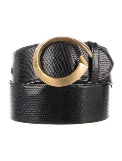 Pre-owned Gucci 1980's Wide Belt In Black