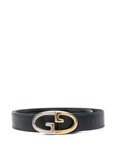 Pre-owned Gucci 1980s Leather Belt In Black
