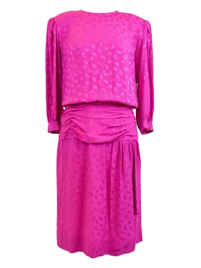 Pre-owned Gucci 1980s Patterned-jacquard Midi Dress