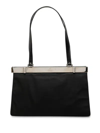 Pre-owned Gucci 1990-2000 Nylon Frame Shoulder Bag In Black