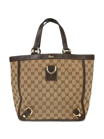 Pre-owned Gucci 1990-2000s Abbey D-ring Tote Bag In Neutral