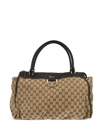 Pre-owned Gucci 1990-2000s Abbey D-ring Tote Bag In Neutral