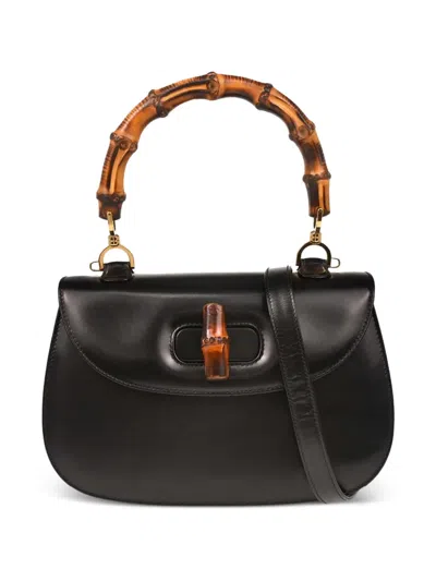 Pre-owned Gucci 1990-2000s Bamboo-handle Crossbody Bag In Black