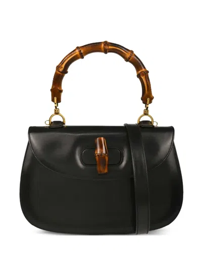 Pre-owned Gucci 1990-2000s Bamboo-handle Handbag In Black