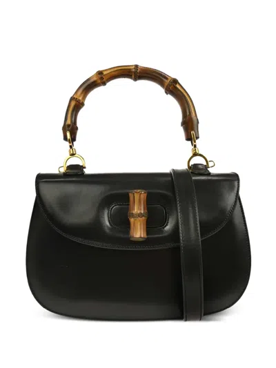 Pre-owned Gucci 1990-2000s Bamboo Handle Tote Bag In Black