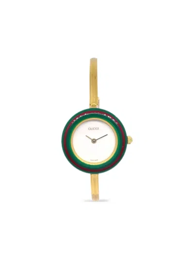 Pre-owned Gucci 1990-2000s Change-bezel Chameleon 25mm In White
