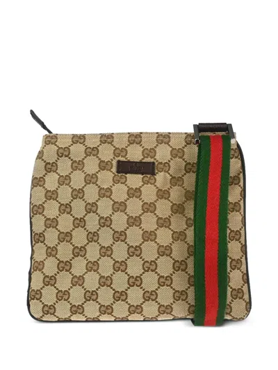Pre-owned Gucci 1990-2000s Gg Canvas Shoulder Bag In Neutrals