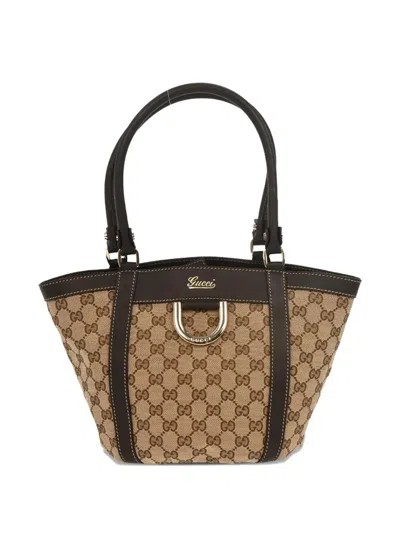 Pre-owned Gucci 1990-2000s Gg Canvas Tote Bag In Neutral