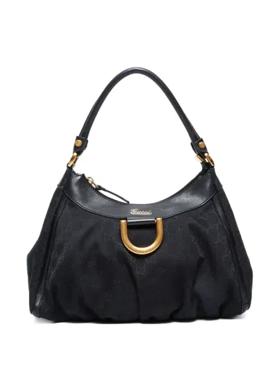 Pre-owned Gucci 1990-2000s Gg Pattern Shoulder Bag In Black