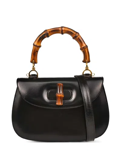 Pre-owned Gucci 1990-2000s Leather Tote Bag In Black