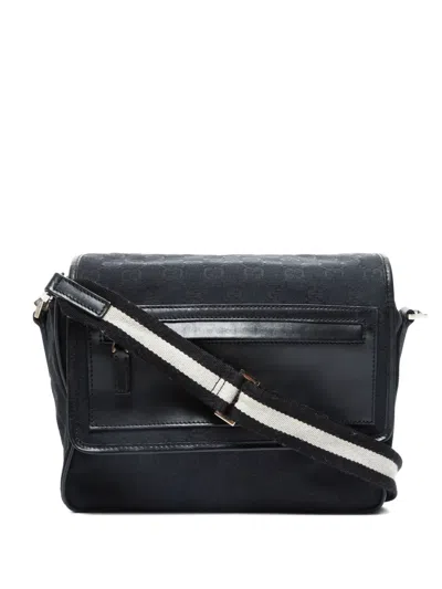 Pre-owned Gucci 1990-2000s Monogram-pattern Shoulder Bag In Black