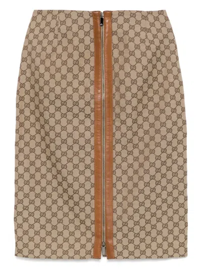 Pre-owned Gucci 1990-2000s Monogram-printed Skirt