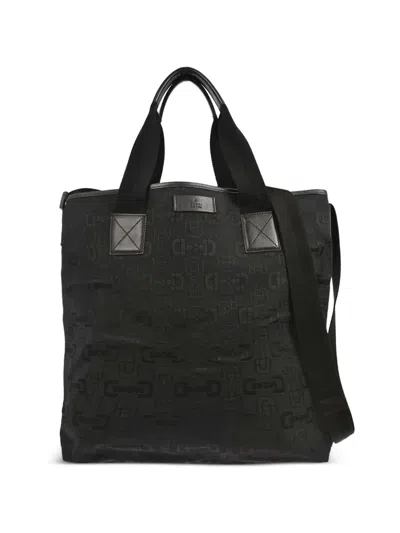 Pre-owned Gucci 1990-2000s Patterned Tote Bag In Black