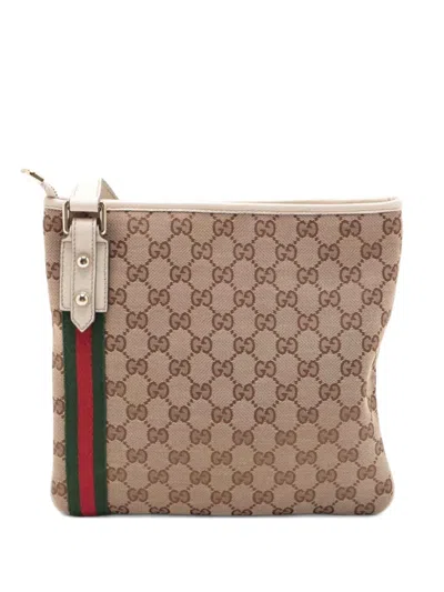 Pre-owned Gucci 1990-2010 Gg Canvas Shoulder Bag In Brown