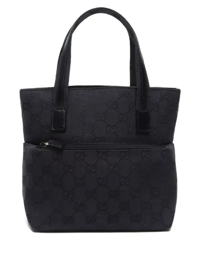Pre-owned Gucci 1990-2010's Gg Canvas Tote Bag In 黑色