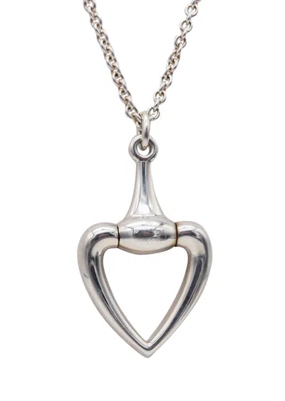 Pre-owned Gucci 1990 Firenze Horse-bit Pendant Necklace In Solid .925 Sterling Silver In Multi