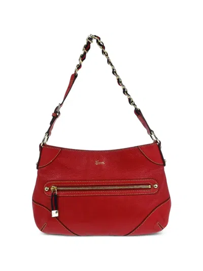 Pre-owned Gucci 1990-2000s Bamboo Shoulder Bag In Red