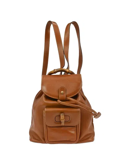 Pre-owned Gucci 1990-2000s Front-pocket Backpack In Brown