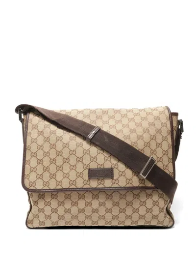 Pre-owned Gucci 1990-2010s Gg Canvas Shoulder Bag In Neutral