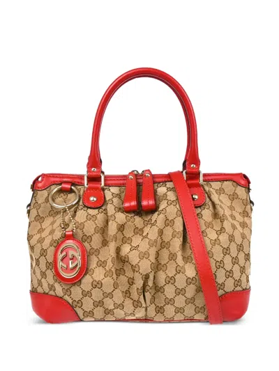 Pre-owned Gucci 1990s-2000s Gg Two-way Handbag In Neutral