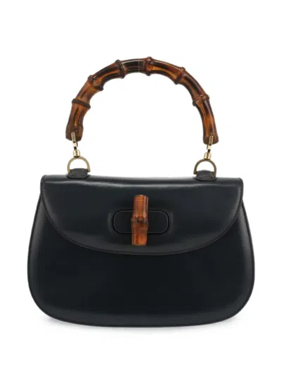 Pre-owned Gucci 1990s Bamboo Shoulder Bag In Blue