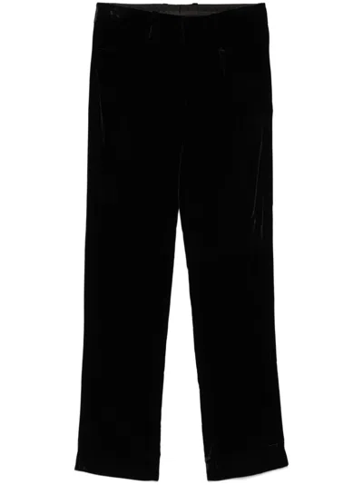 Pre-owned Gucci 1990s Velvet Trousers In Black