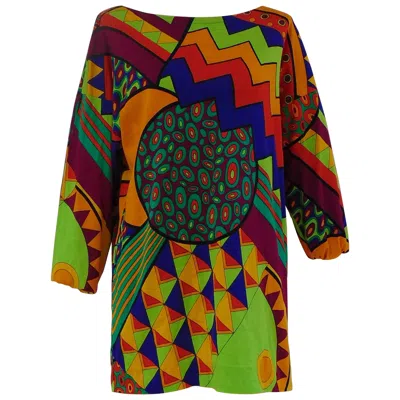 Pre-owned Gucci 1990s Vintage Multicoloured Cotton Oversized Shirt Size S Unisex In Black