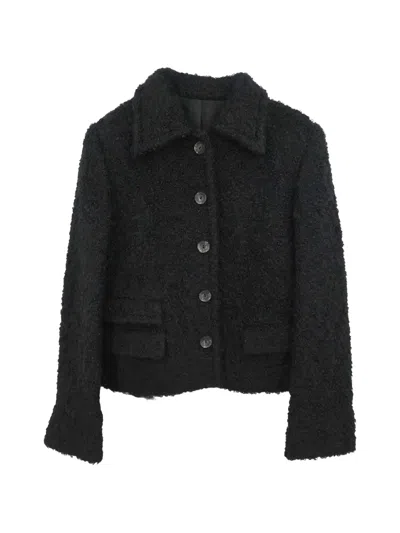 Pre-owned Gucci 1995 Button-up Cropped Jacket In Black