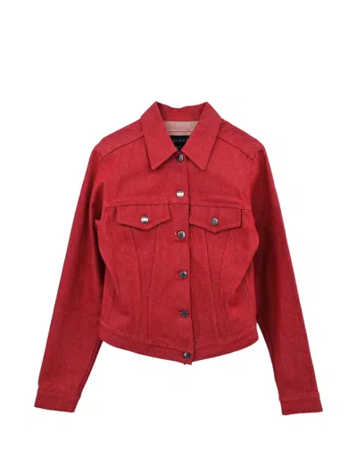 Pre-owned Gucci 1999 Button-up Denim Jacket In Red