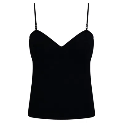 Pre-owned Gucci 1999  By Tom Ford Black Knit Metal Accent Tank Top (l)