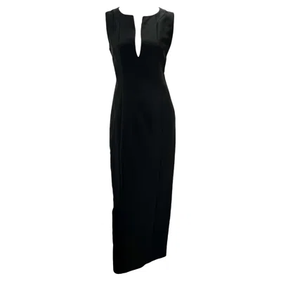 Pre-owned Gucci 1999  By Tom Ford Black Silk Blend Sleeveless Column Gown It42
