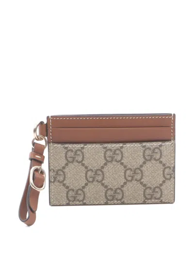 Pre-owned Gucci 20's Gg-pattern Cardholder In Neutral