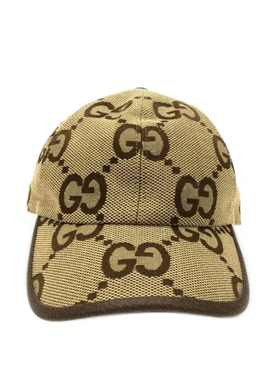Pre-owned Gucci 20's Jumbo Gg Baseball Cap In Neutrals