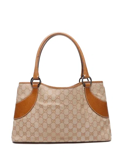 Pre-owned Gucci 2000-2010 Gg-canvas Tote Bag In Neutral