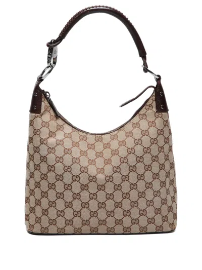 Pre-owned Gucci 2000-2010s Gg Supreme Shoulder Bag In Neutral