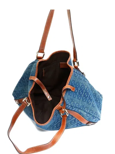 Pre-owned Gucci 2000-2015 Abbey Canvas Shoulder Bag In Blue