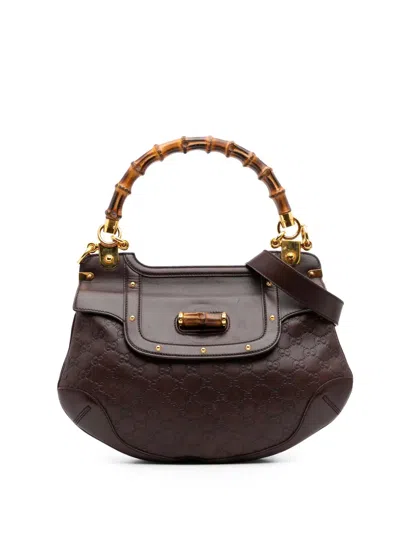 Pre-owned Gucci 2000-2015 Bamboo Ssima Peggy Top Handle Bag Satchel